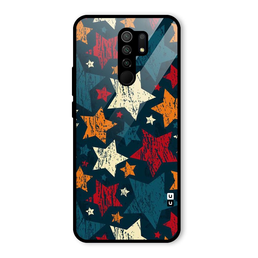 Rugged Star Design Glass Back Case for Poco M2