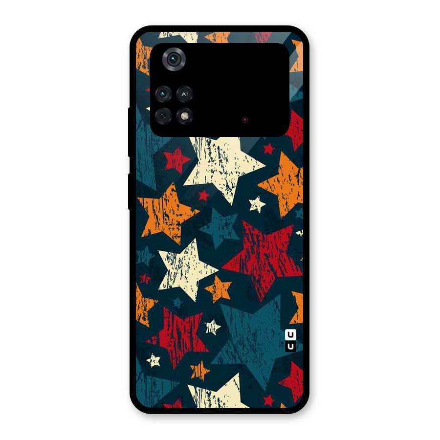 Rugged Star Design Glass Back Case for Poco M4 Pro 4G