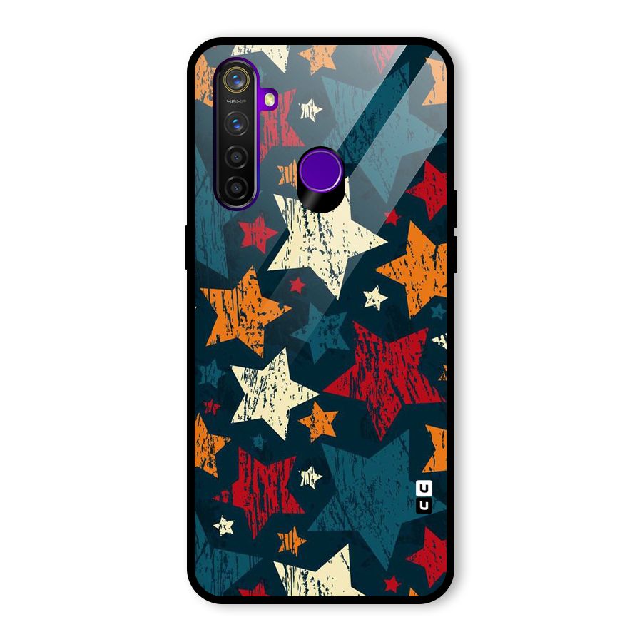 Rugged Star Design Glass Back Case for Realme 5 Pro