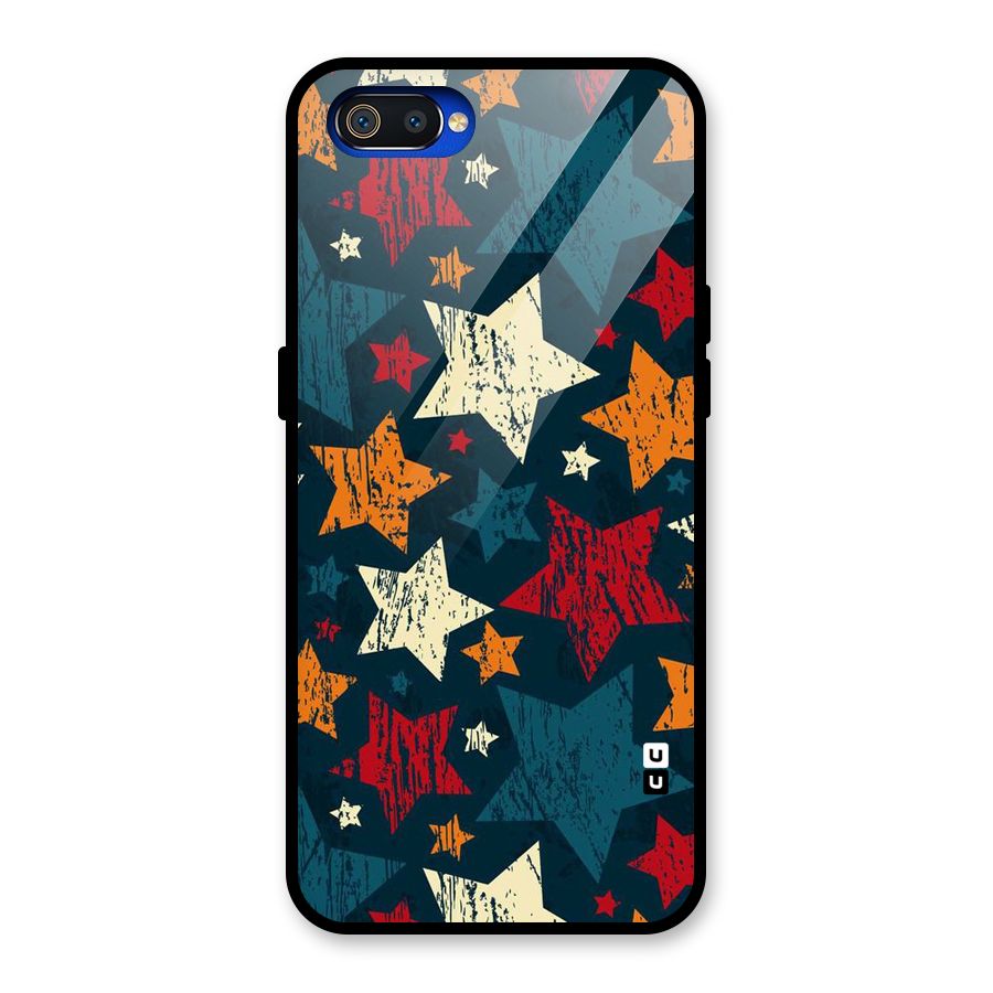 Rugged Star Design Glass Back Case for Realme C2