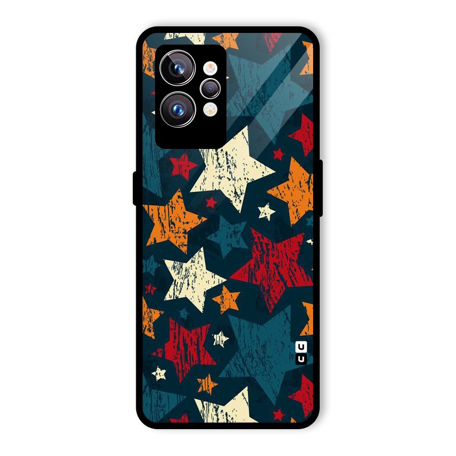 Rugged Star Design Glass Back Case for Realme GT2 Pro