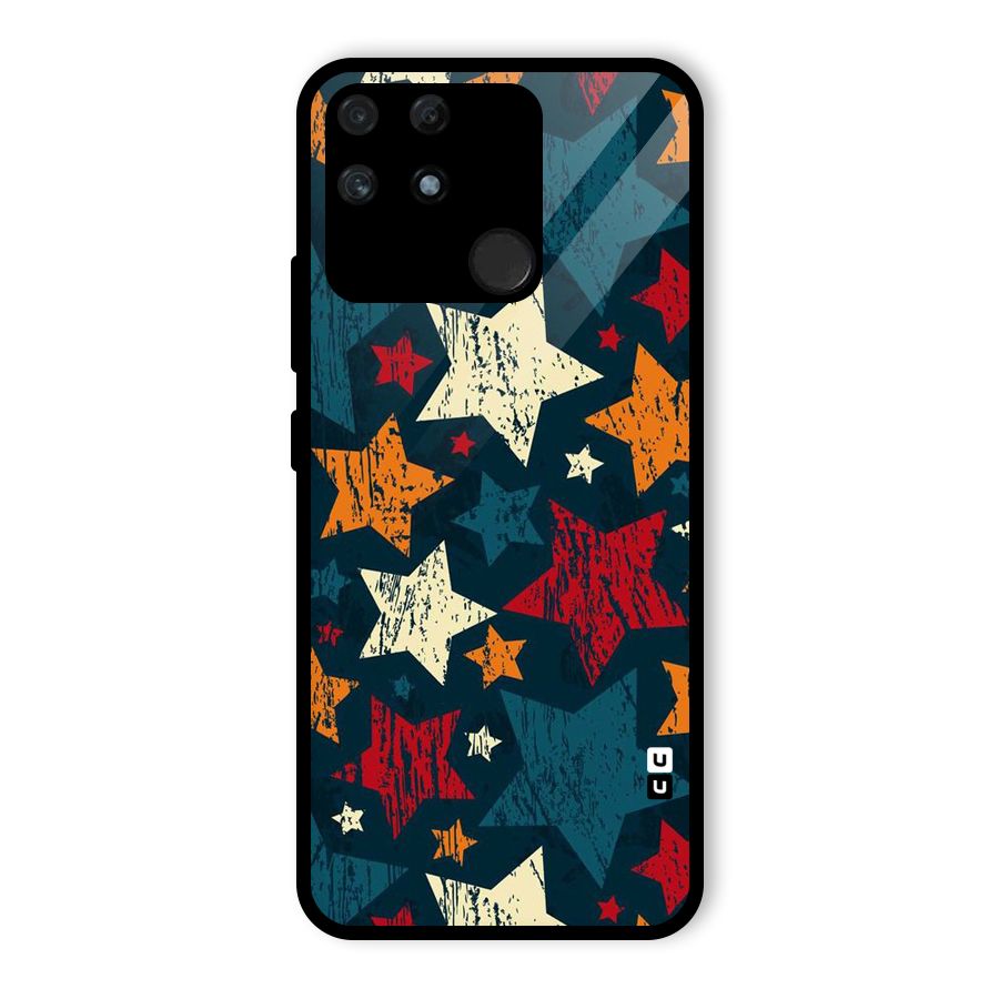 Rugged Star Design Glass Back Case for Realme Narzo 50A