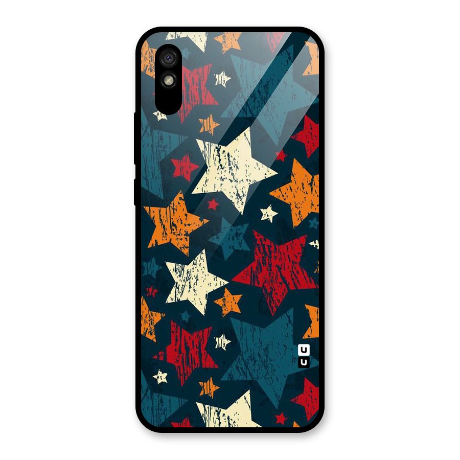 Rugged Star Design Glass Back Case for Redmi 9A