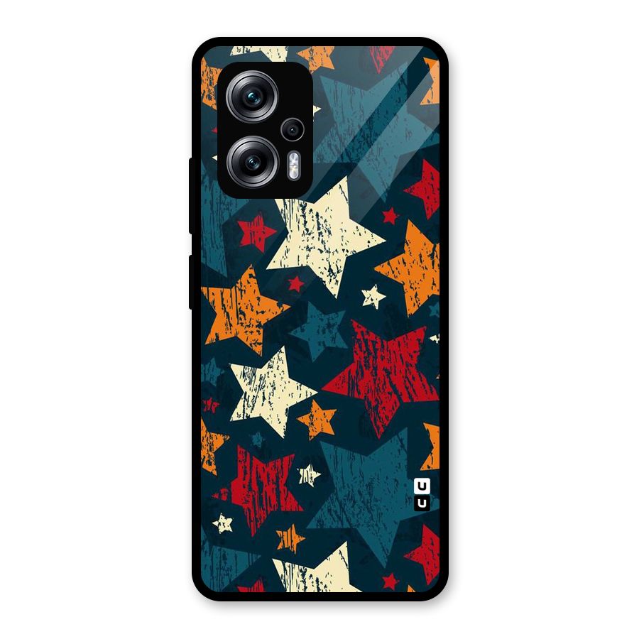 Rugged Star Design Glass Back Case for Redmi K50i