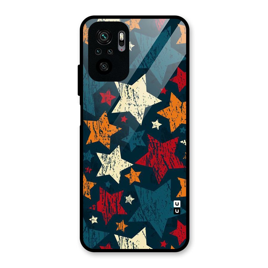 Rugged Star Design Glass Back Case for Redmi Note 10S
