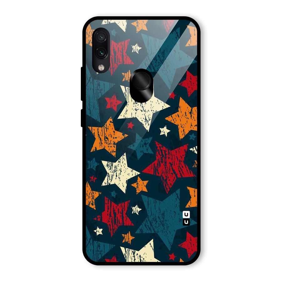 Rugged Star Design Glass Back Case for Redmi Note 7