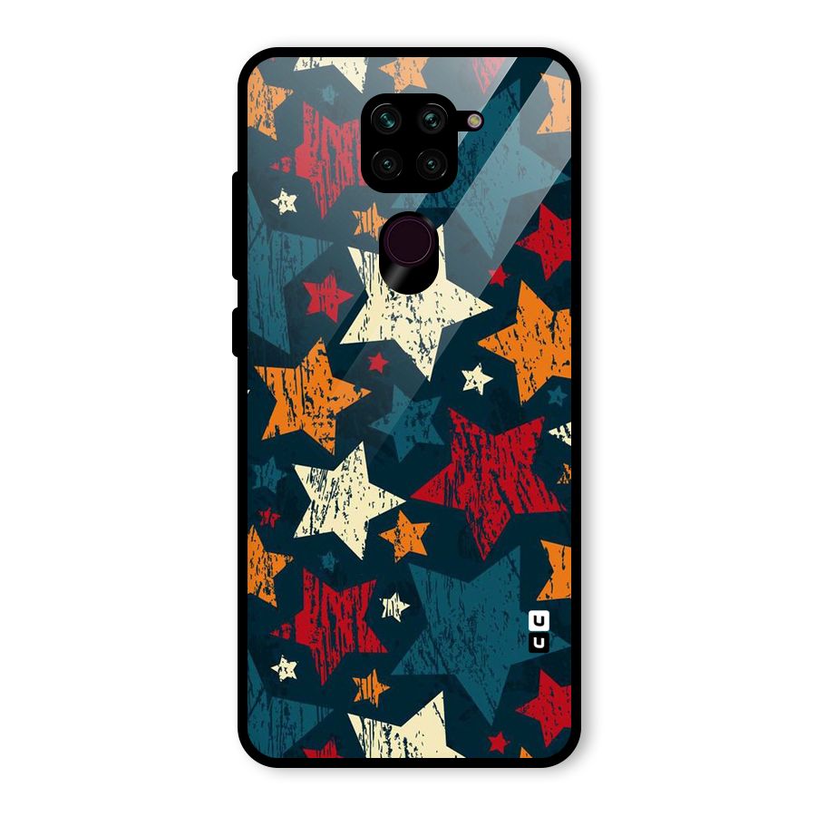 Rugged Star Design Glass Back Case for Redmi Note 9