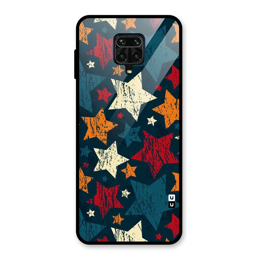 Rugged Star Design Glass Back Case for Redmi Note 9 Pro