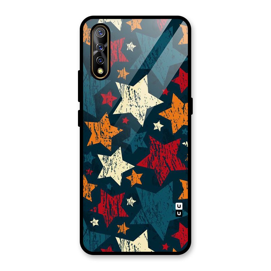 Rugged Star Design Glass Back Case for Vivo S1