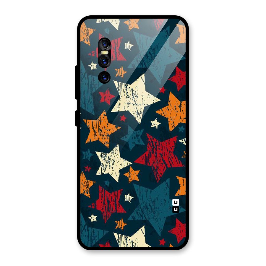 Rugged Star Design Glass Back Case for Vivo V15 Pro