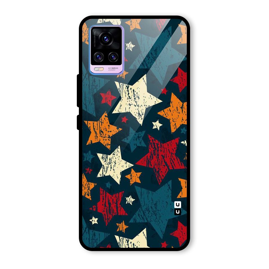 Rugged Star Design Glass Back Case for Vivo V20 Pro