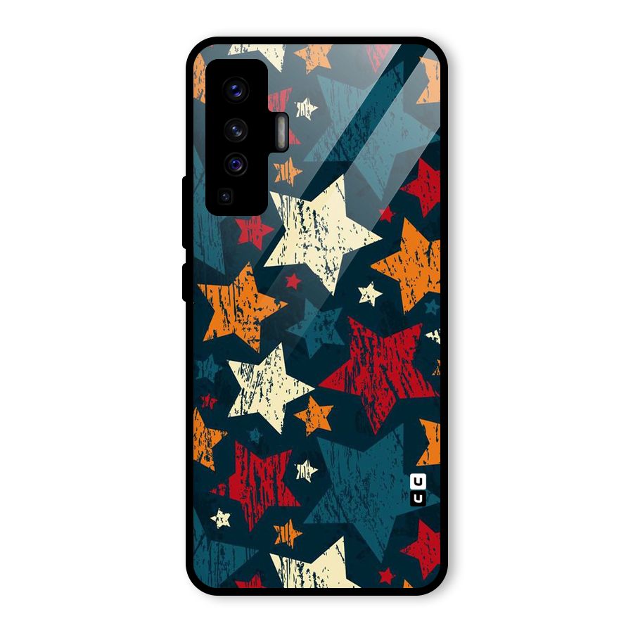 Rugged Star Design Glass Back Case for Vivo X50