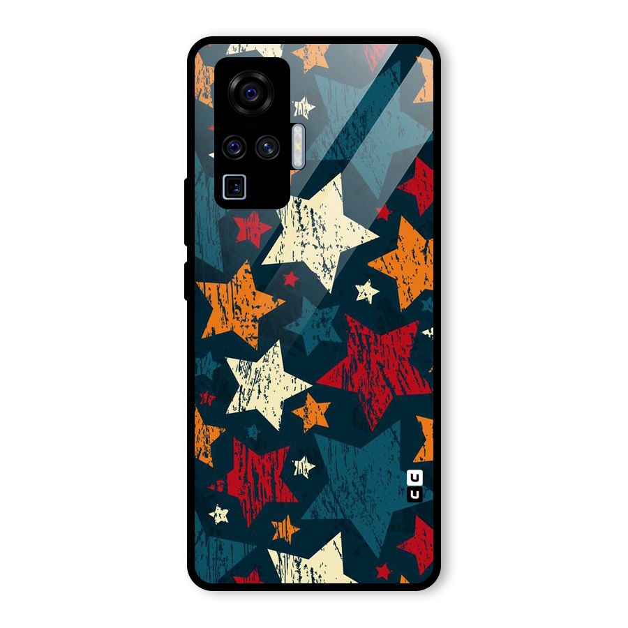 Rugged Star Design Glass Back Case for Vivo X50 Pro