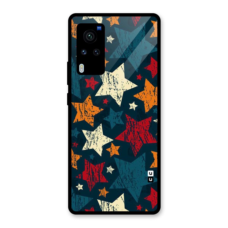 Rugged Star Design Glass Back Case for Vivo X60 Pro