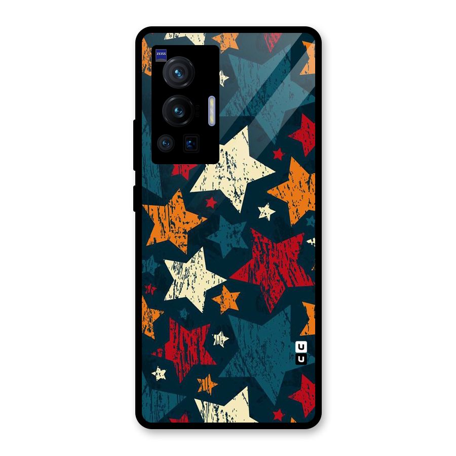 Rugged Star Design Glass Back Case for Vivo X70 Pro