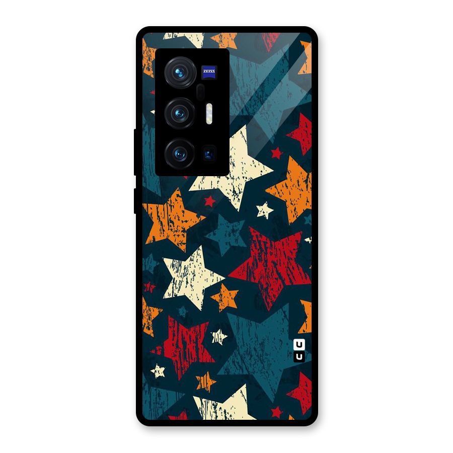 Rugged Star Design Glass Back Case for Vivo X70 Pro Plus