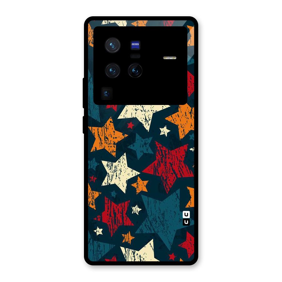 Rugged Star Design Glass Back Case for Vivo X80 Pro