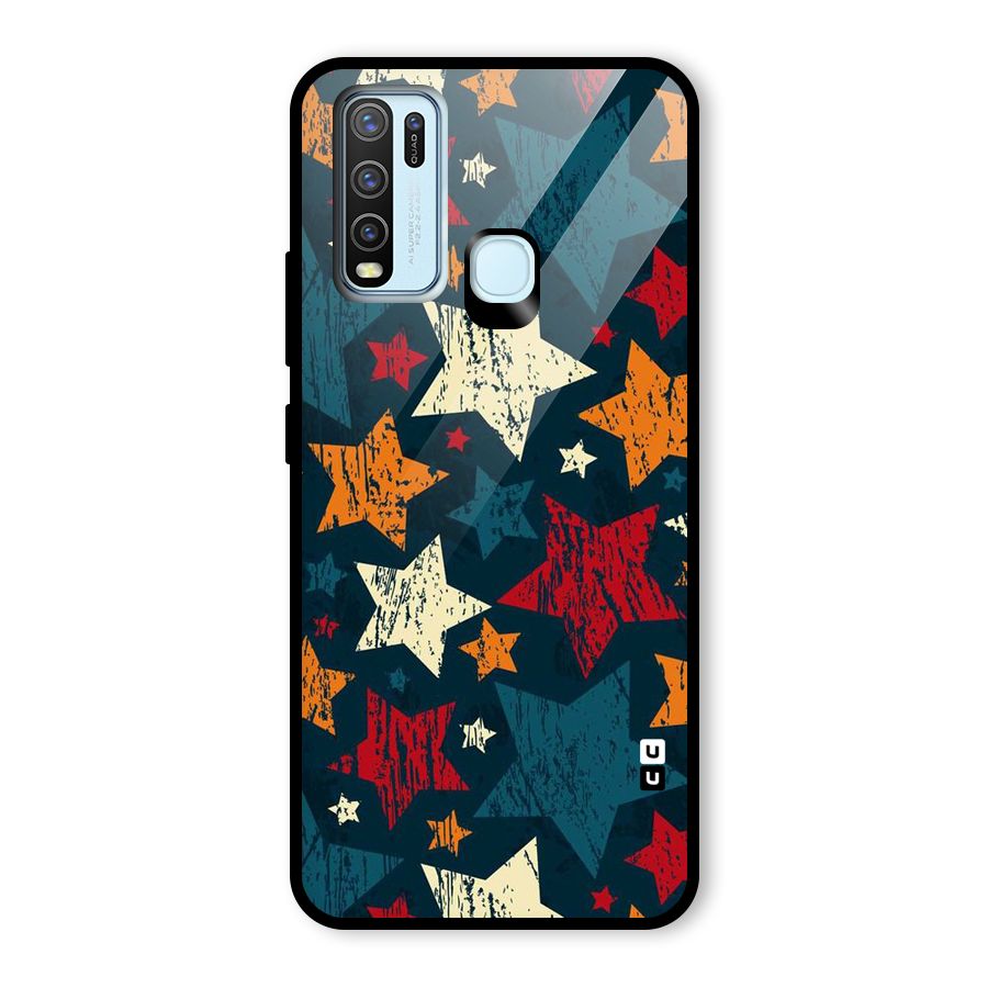 Rugged Star Design Glass Back Case for Vivo Y50