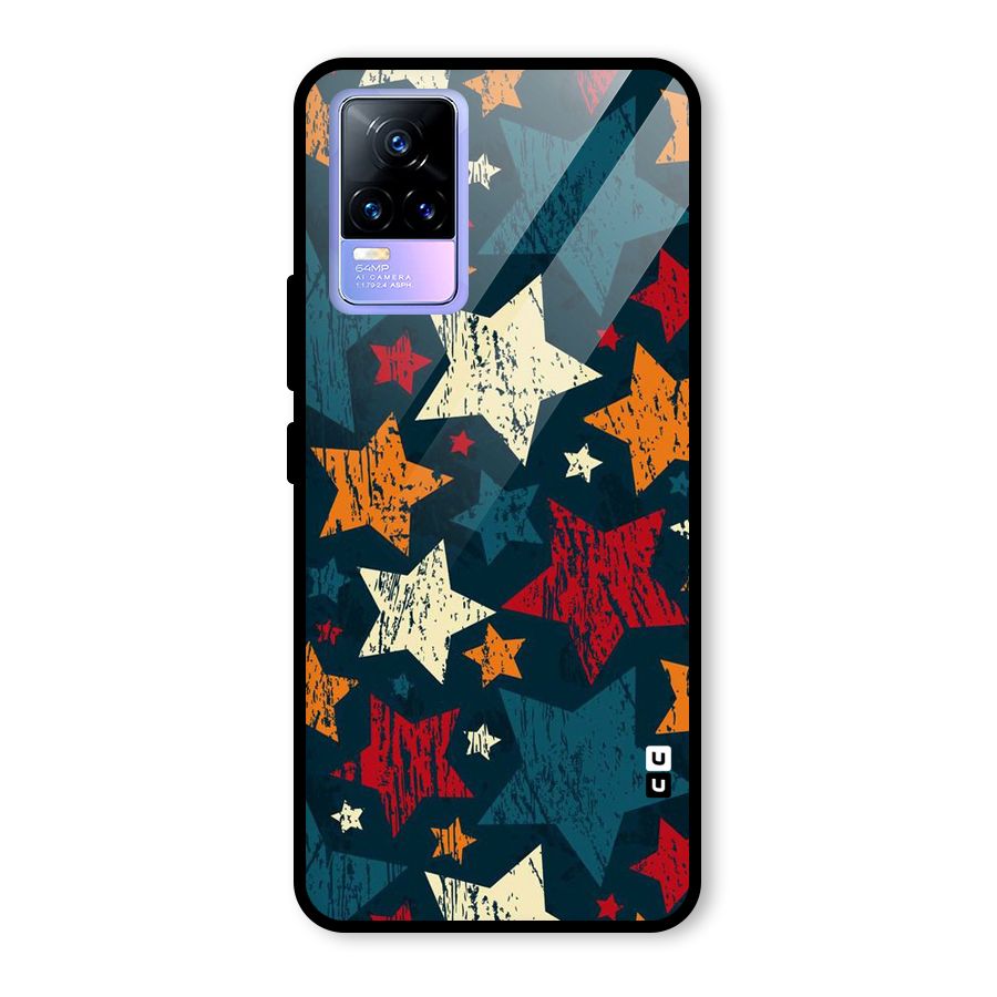 Rugged Star Design Glass Back Case for Vivo Y73