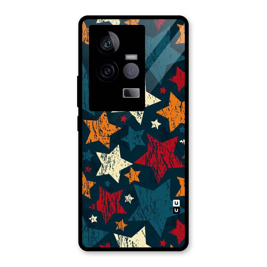 Rugged Star Design Glass Back Case for Vivo iQOO 11 5G