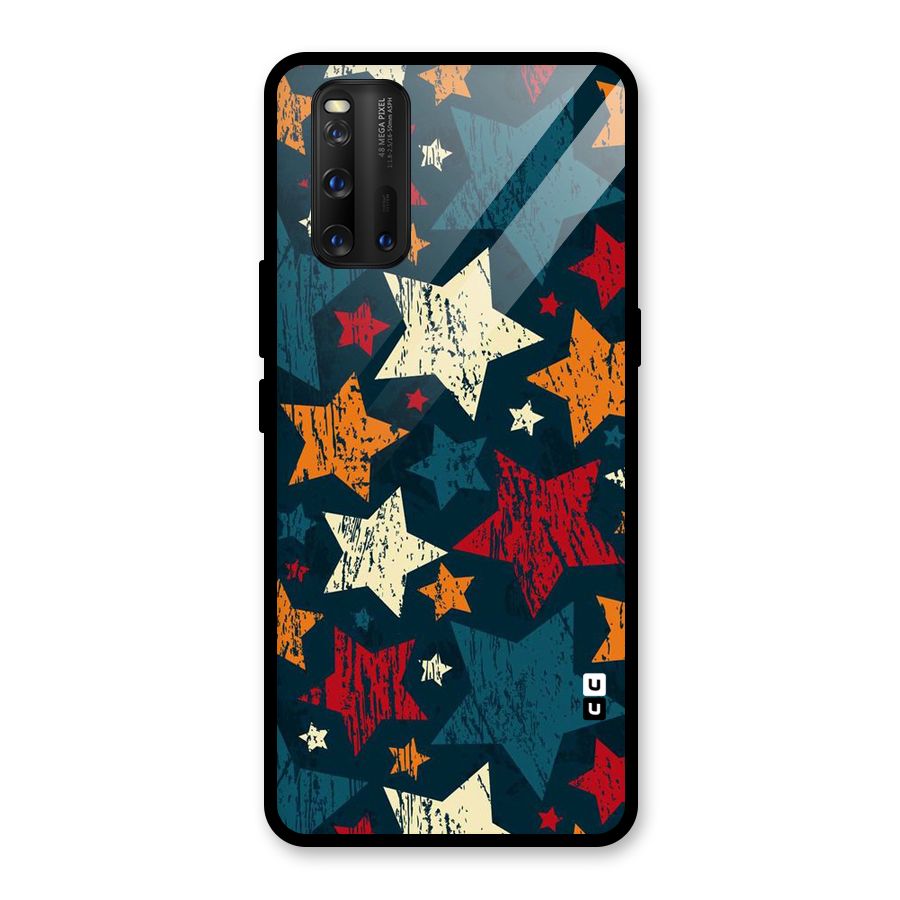 Rugged Star Design Glass Back Case for Vivo iQOO 3