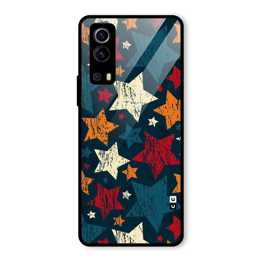 Rugged Star Design Glass Back Case for Vivo iQOO Z3