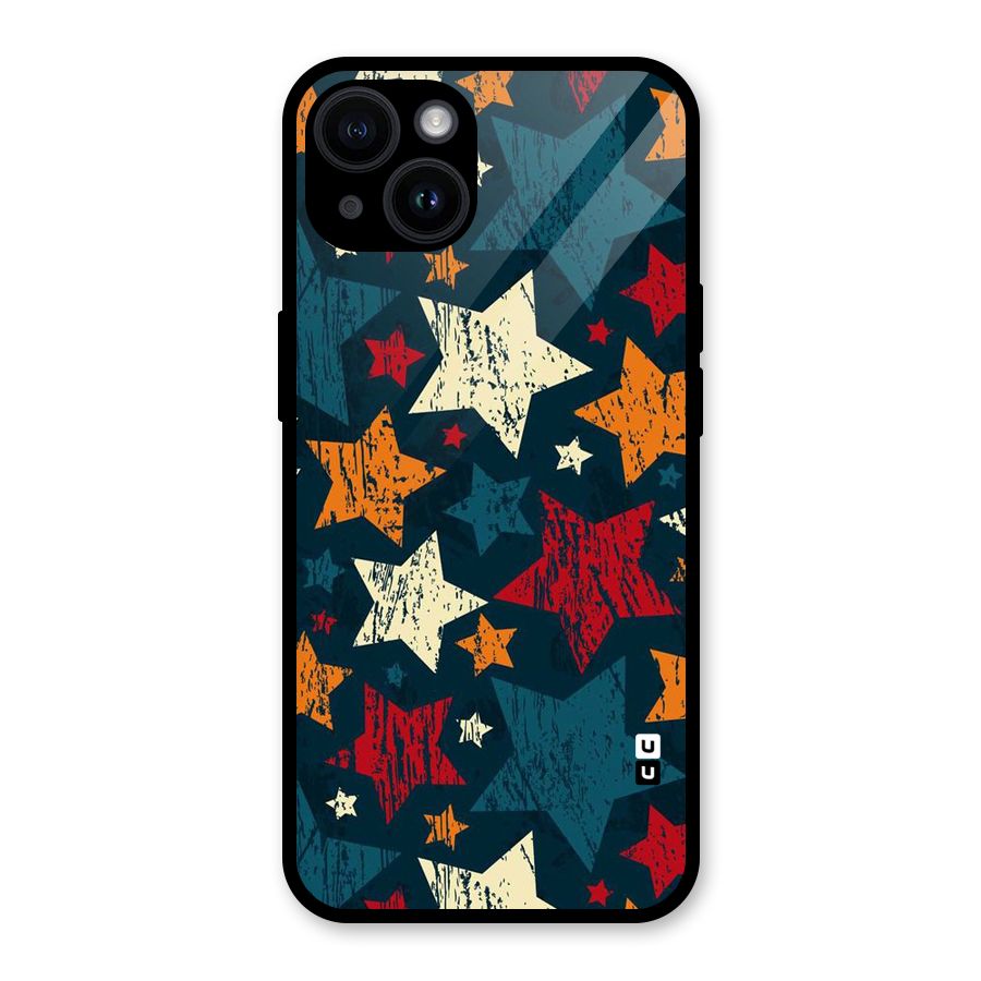 Rugged Star Design Glass Back Case for iPhone 14
