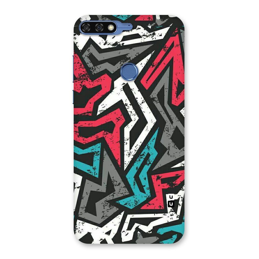 Rugged Strike Abstract Back Case for Honor 7C