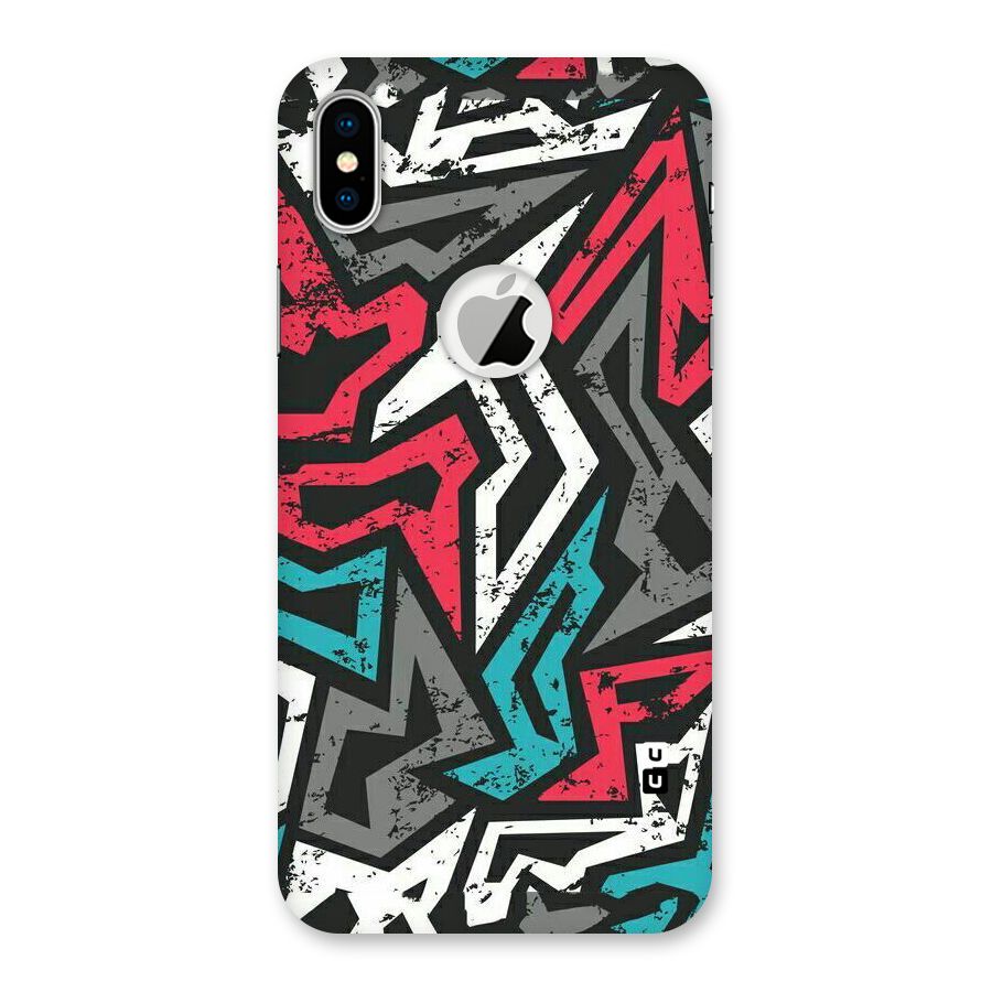 Rugged Strike Abstract Back Case for iPhone XS Logo Cut