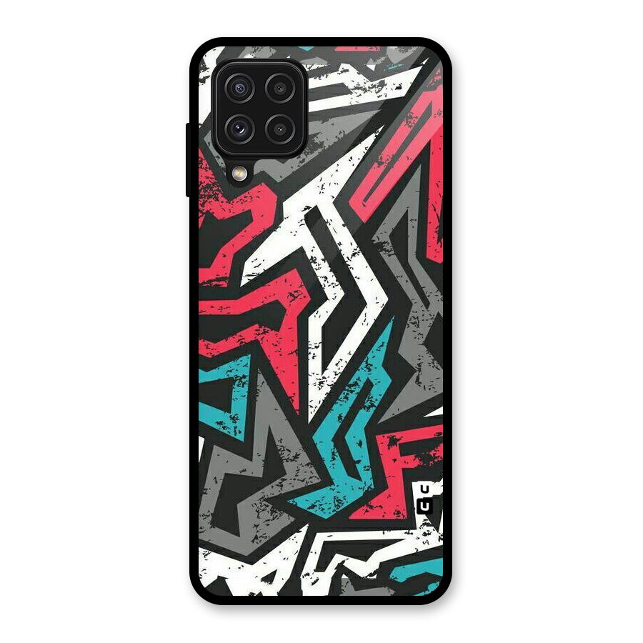 Rugged Strike Abstract Glass Back Case for Galaxy A22 4G