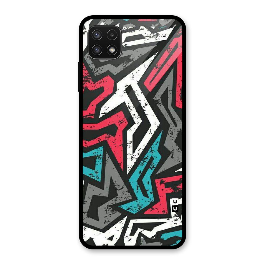 Rugged Strike Abstract Glass Back Case for Galaxy A22 5G