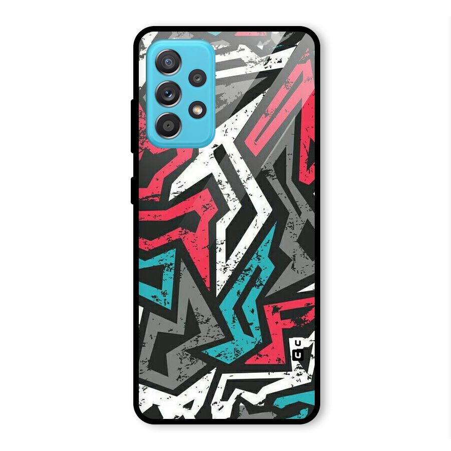 Rugged Strike Abstract Glass Back Case for Galaxy A52s 5G