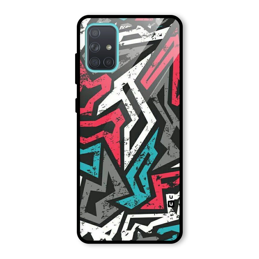 Rugged Strike Abstract Glass Back Case for Galaxy A71