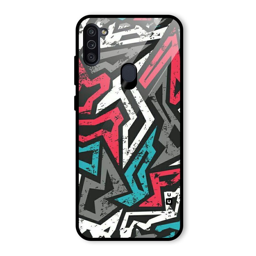 Rugged Strike Abstract Glass Back Case for Galaxy M11