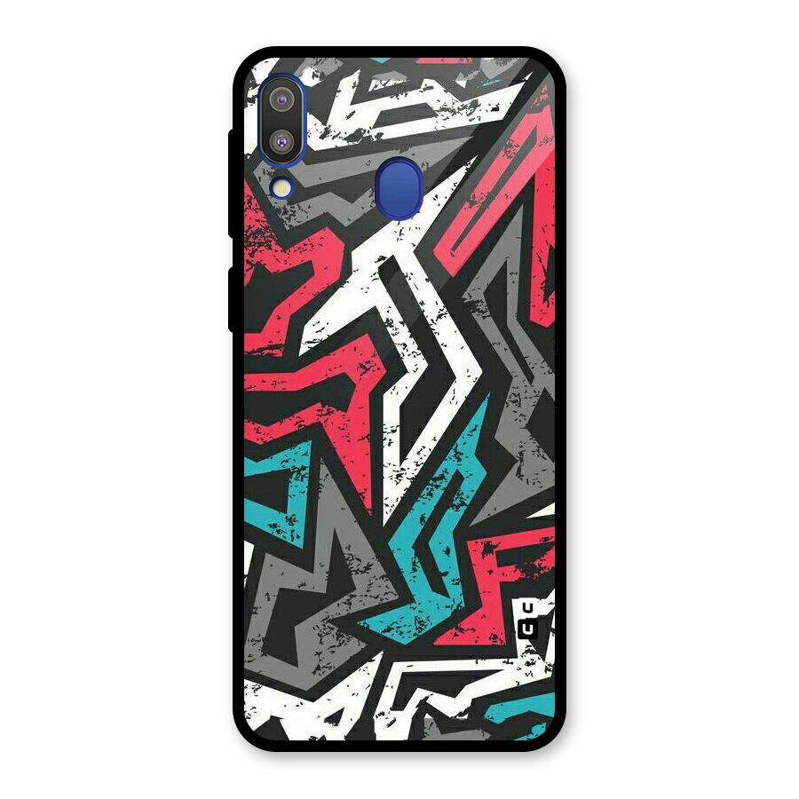Rugged Strike Abstract Glass Back Case for Galaxy M20