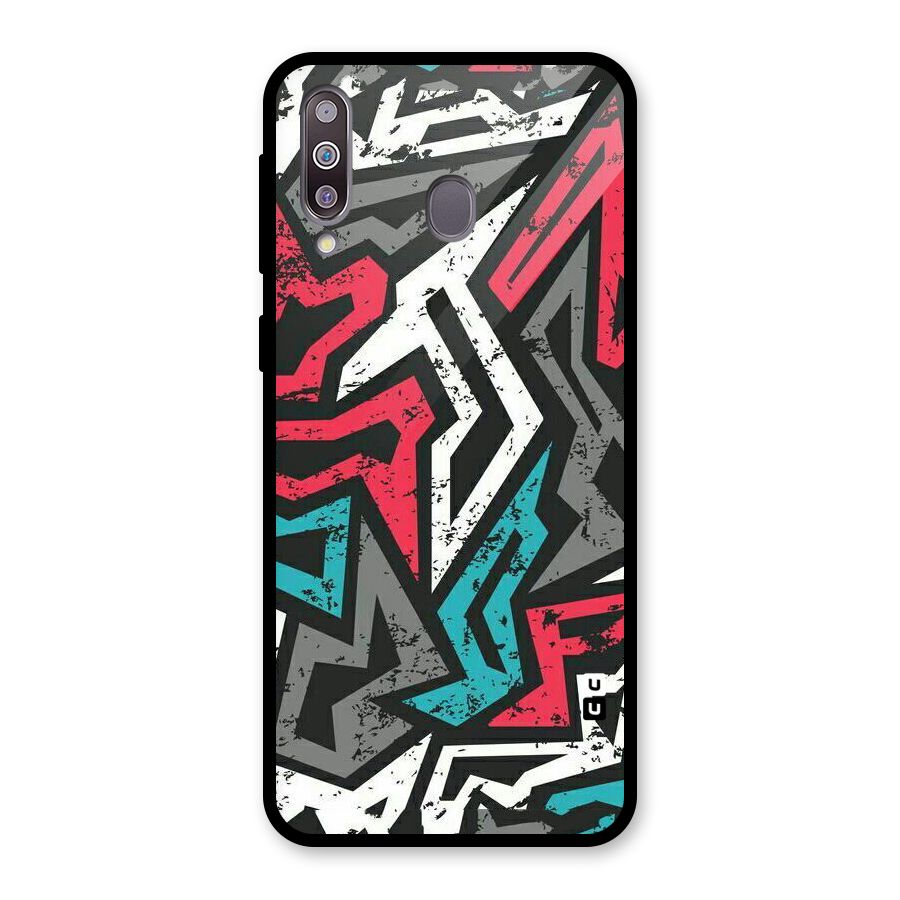 Rugged Strike Abstract Glass Back Case for Galaxy M30