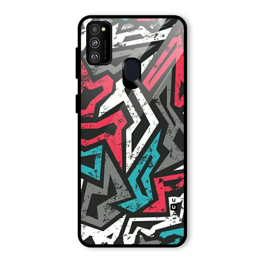 Rugged Strike Abstract Glass Back Case for Galaxy M30s