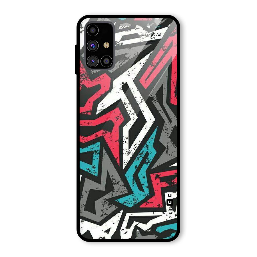 Rugged Strike Abstract Glass Back Case for Galaxy M31s