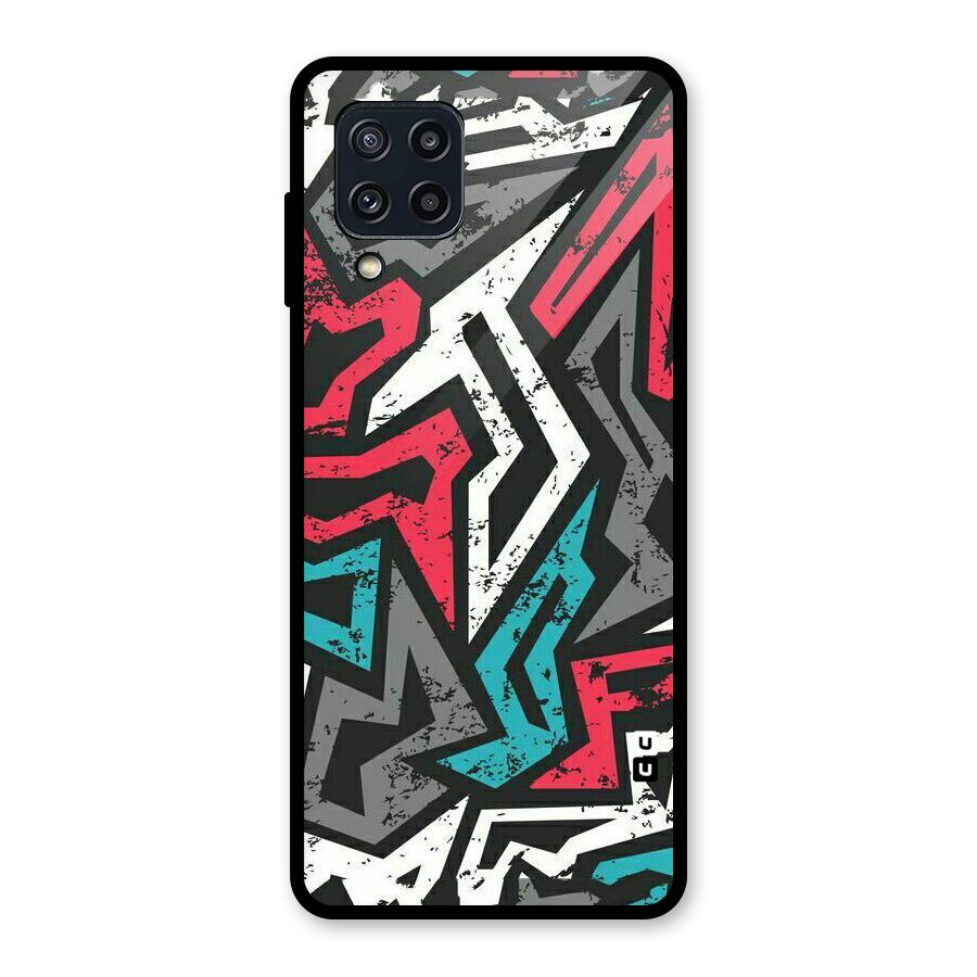 Rugged Strike Abstract Glass Back Case for Galaxy M32