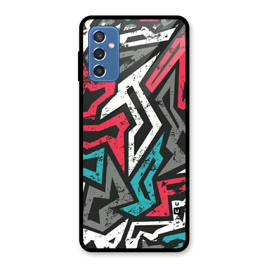 Rugged Strike Abstract Glass Back Case for Galaxy M52 5G