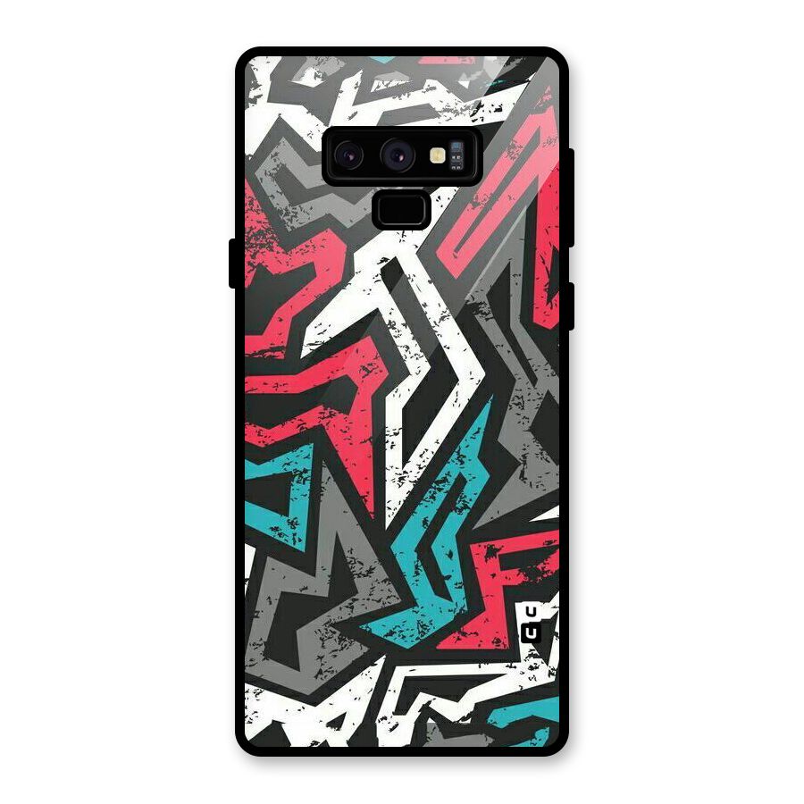 Rugged Strike Abstract Glass Back Case for Galaxy Note 9