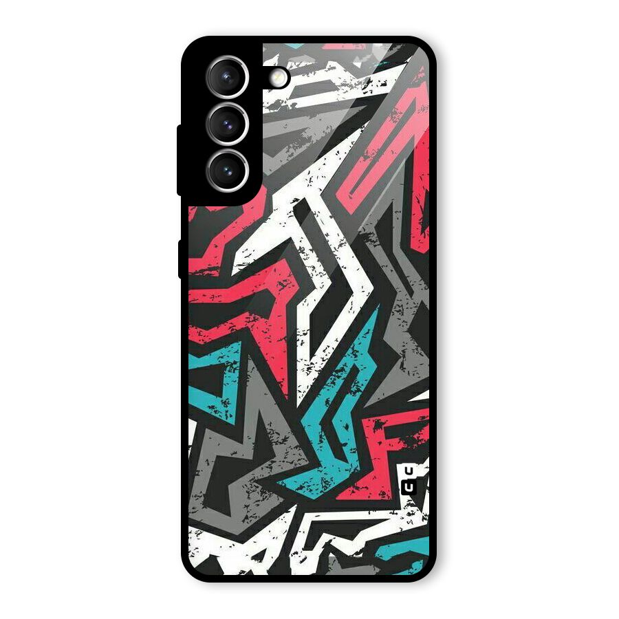 Rugged Strike Abstract Glass Back Case for Galaxy S21 5G