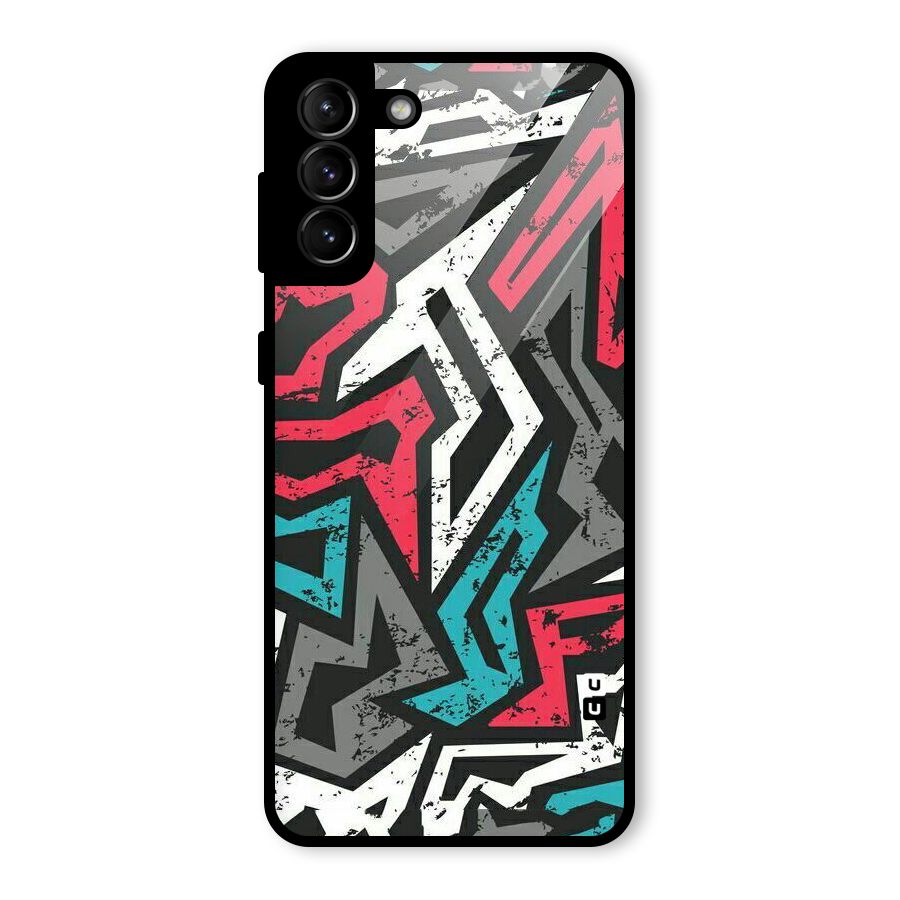 Rugged Strike Abstract Glass Back Case for Galaxy S21 Plus