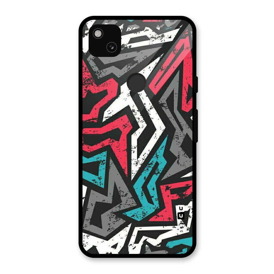 Rugged Strike Abstract Glass Back Case for Google Pixel 4a