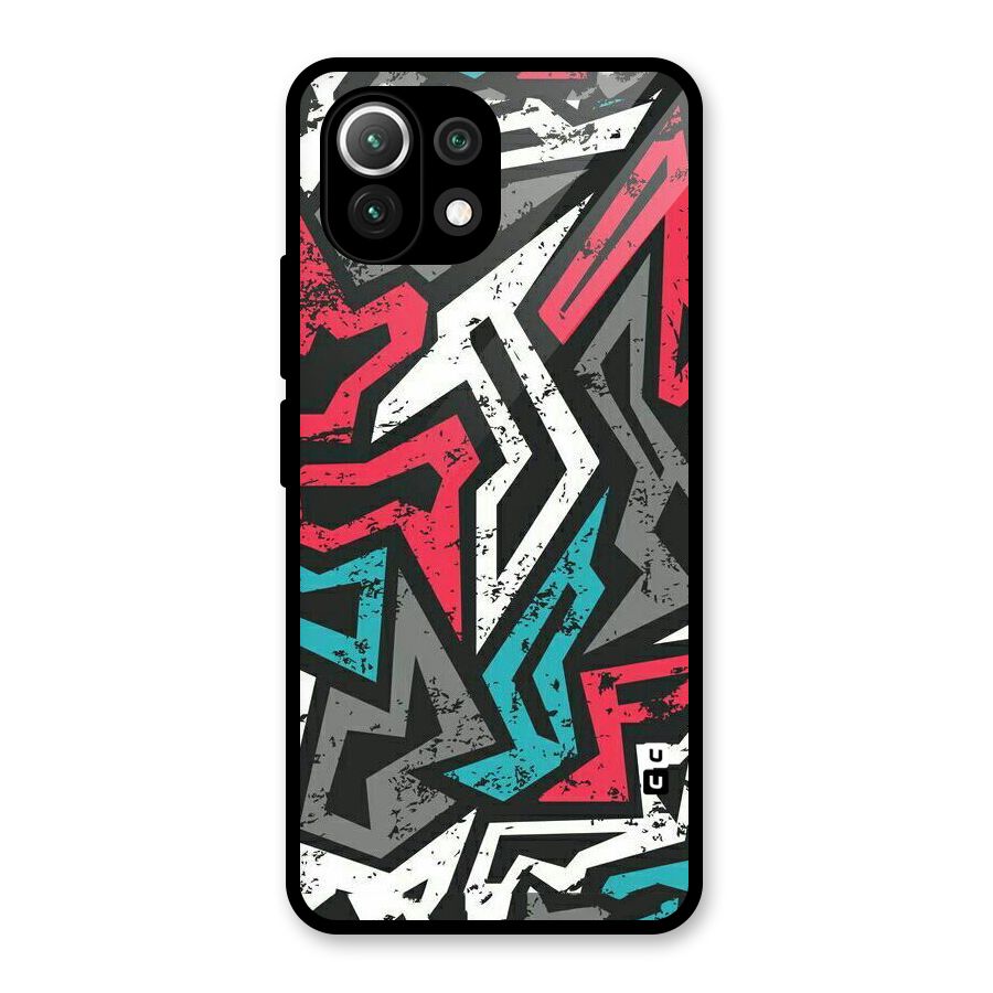 Rugged Strike Abstract Glass Back Case for Mi 11 Lite