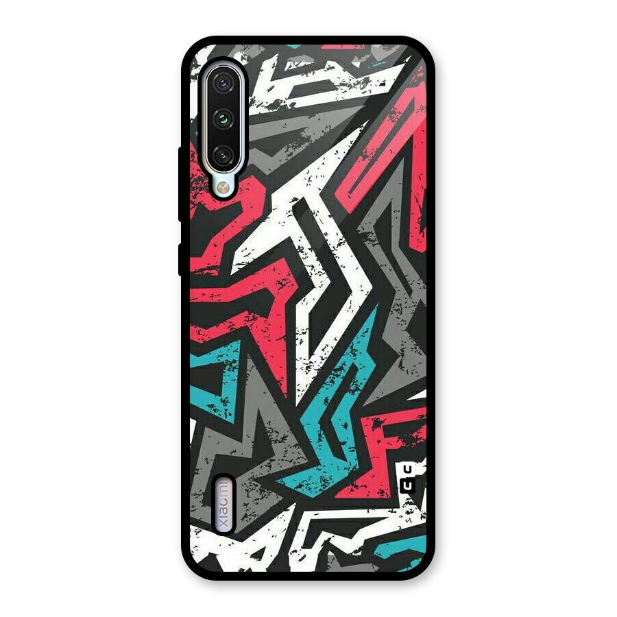 Rugged Strike Abstract Glass Back Case for Mi A3