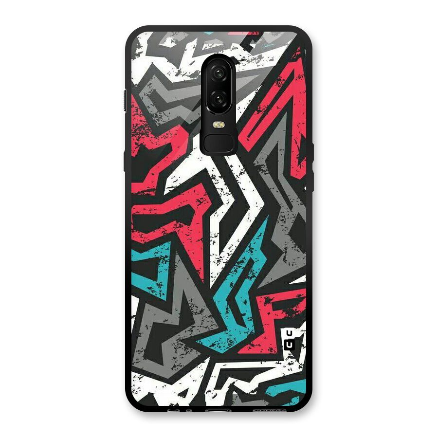 Rugged Strike Abstract Glass Back Case for OnePlus 6