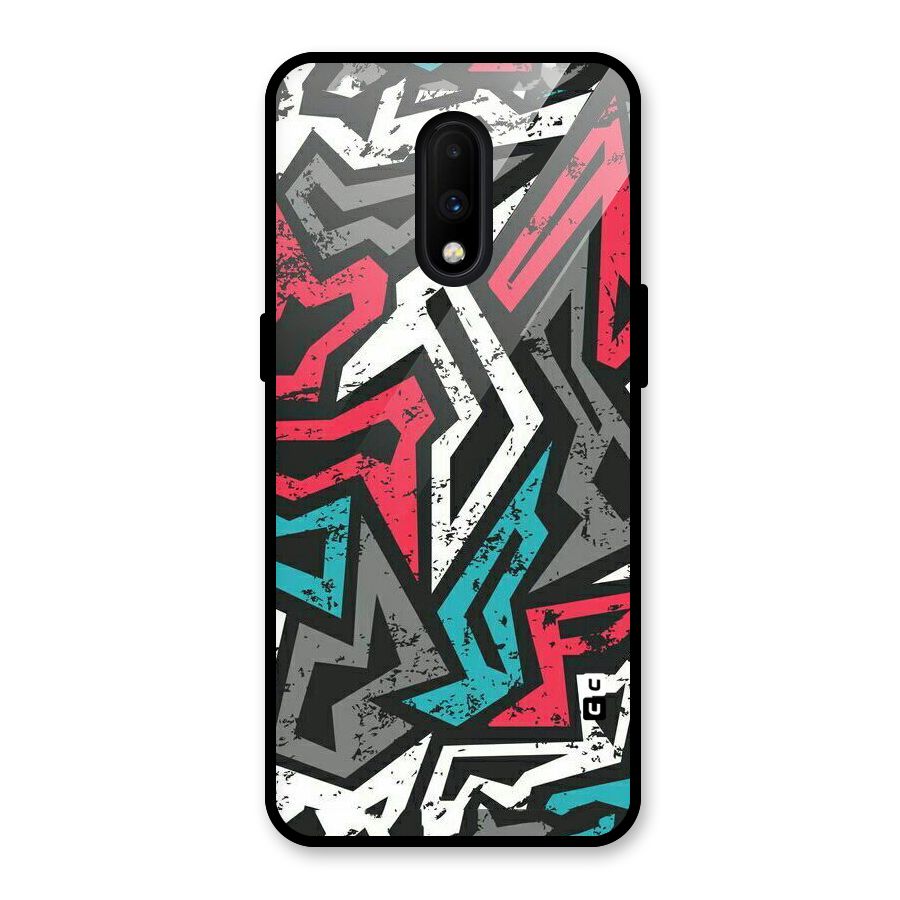 Rugged Strike Abstract Glass Back Case for OnePlus 7