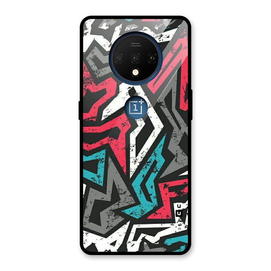 Rugged Strike Abstract Glass Back Case for OnePlus 7T