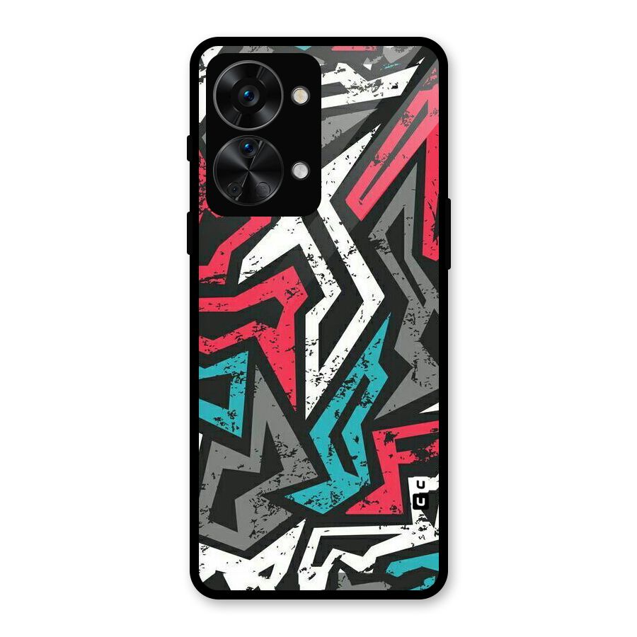 Rugged Strike Abstract Glass Back Case for OnePlus Nord 2T